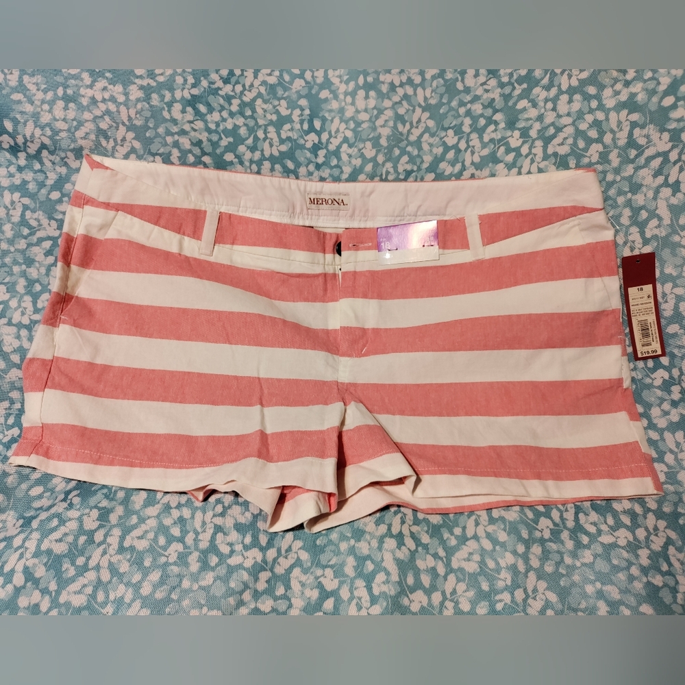 Merona Women's Striped 3" Shorts Size 18 New with tags